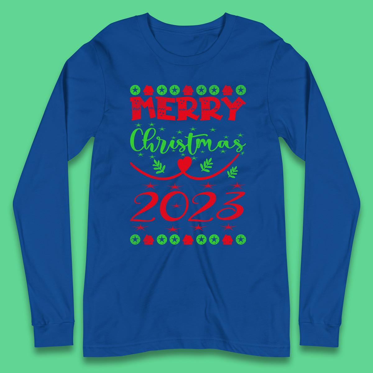 Merry Christmas 2023 Winter Holiday Xmas Festive Celebration Long Sleeve T Shirt