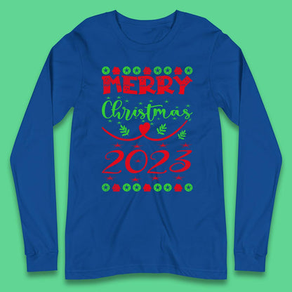 Merry Christmas 2023 Winter Holiday Xmas Festive Celebration Long Sleeve T Shirt