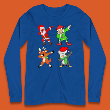 Christmas Santa Clause & Friends Dabbing Dance Long Sleeve T Shirt
