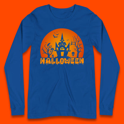 Halloween Horror Scary Hunted House Scary Spooky Night Festive Gift Long Sleeve T Shirt