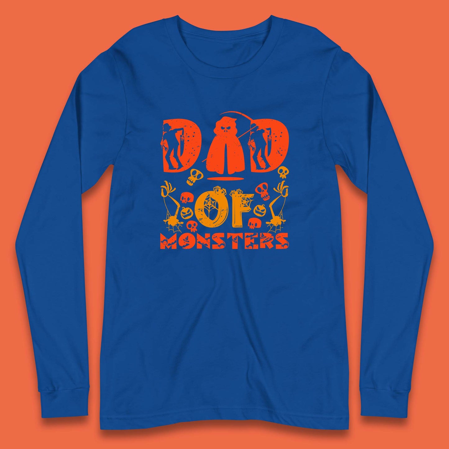 Dad Of Monsters Halloween Spooky Dad Dadster Halloween Costume Long Sleeve T Shirt
