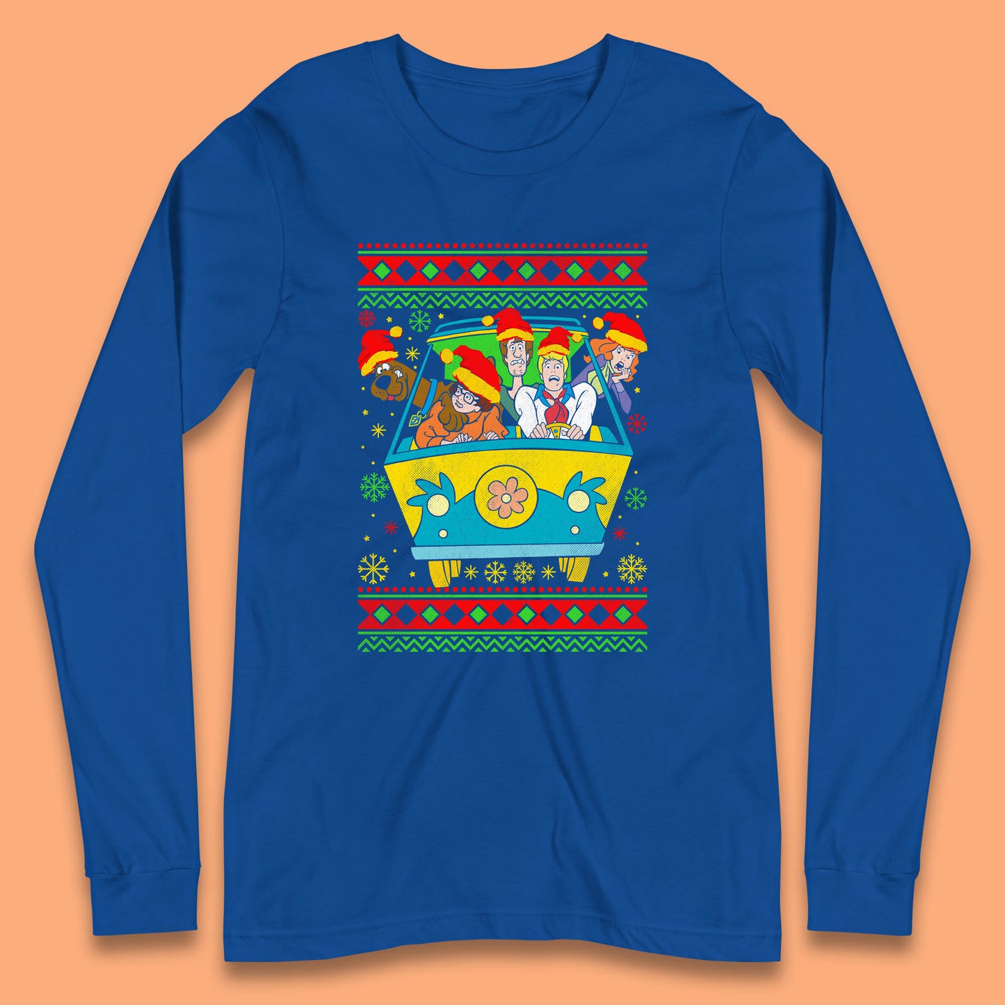 Scooby Doo And Friends Mystery Machine Van Christmas Long Sleeve T Shirt