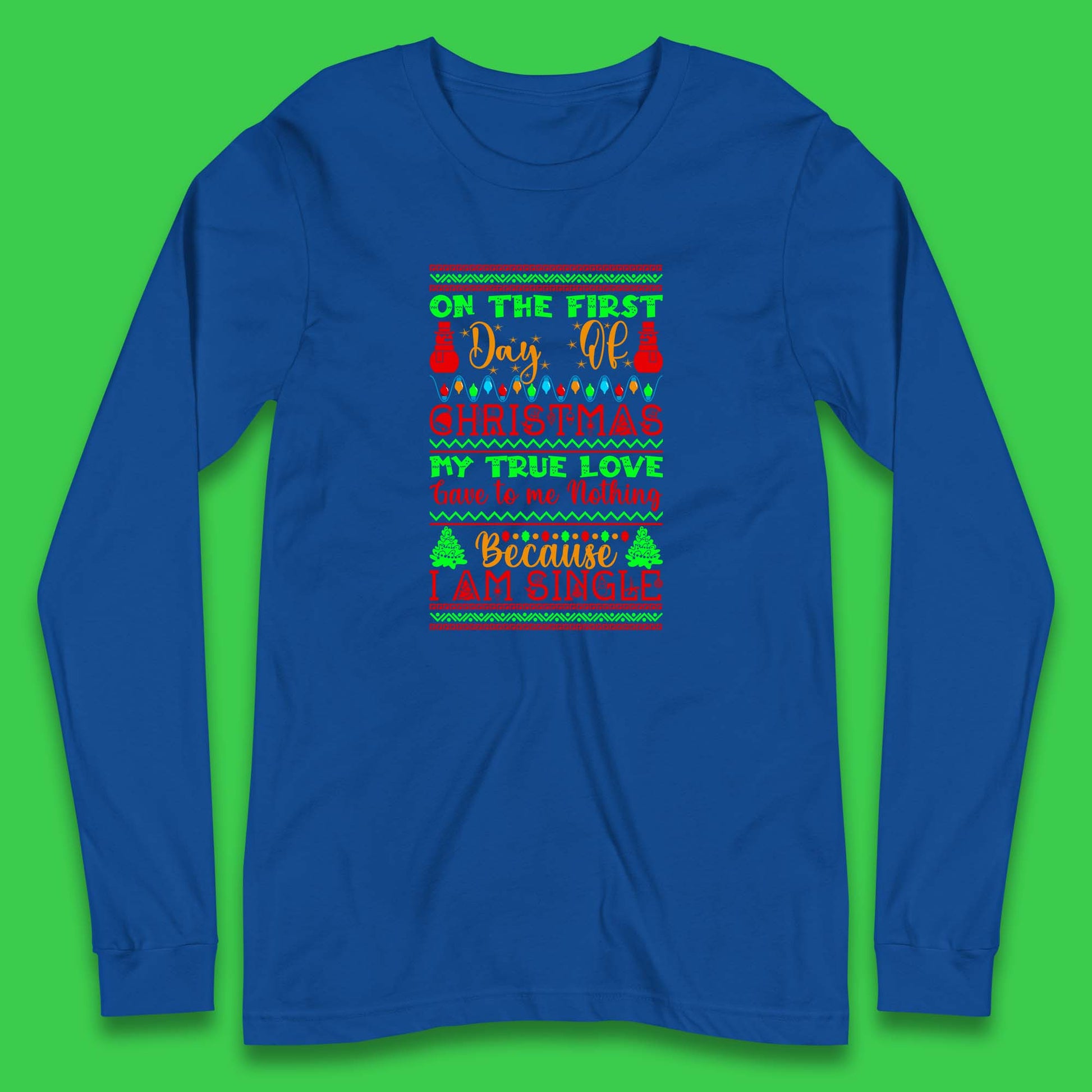 christmas single quote long sleeve t shirt