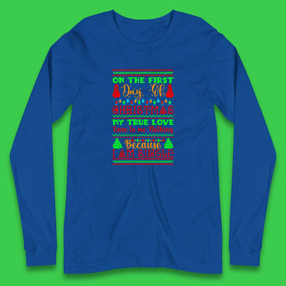 christmas single quote long sleeve t shirt