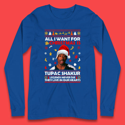 Tupac Shakur Christmas Long Sleeve T-Shirt