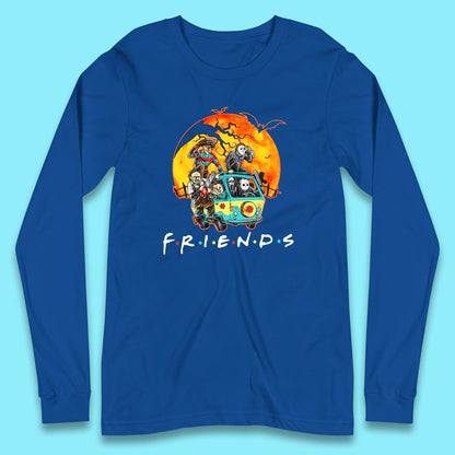 Friends Van Halloween Scooby Doo Mystery Machine Horror Movie Villians Characters Long Sleeve T Shirt
