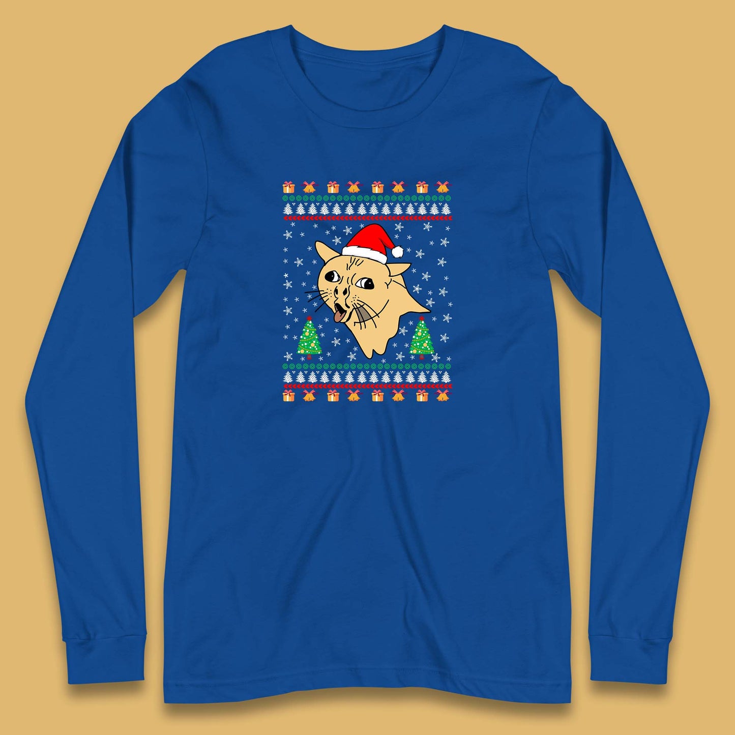coughing cat christmas long sleeve t shirt