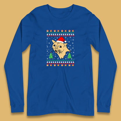 coughing cat christmas long sleeve t shirt