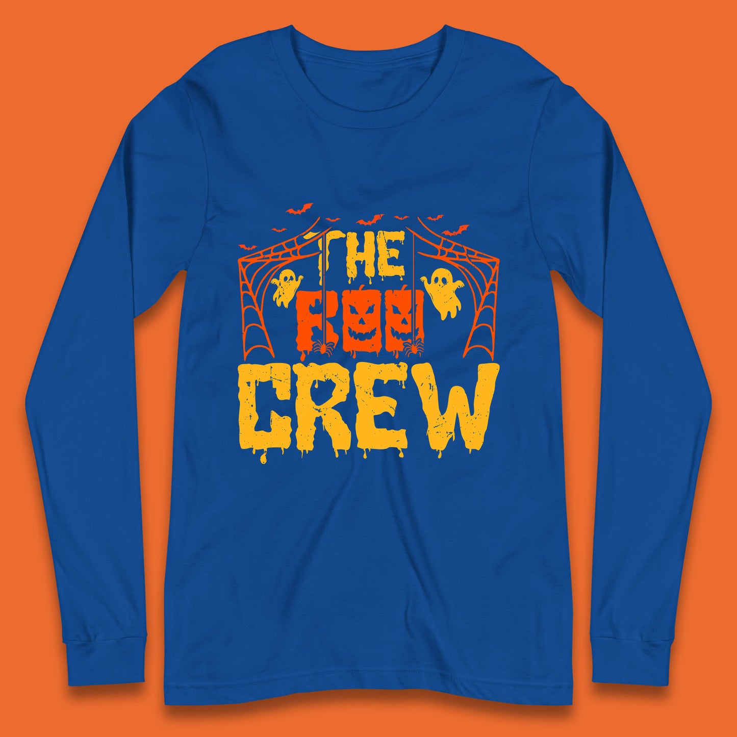 The Boo Crew Halloween Horror Spooky Boo Squad Matching Halloween Costume Long Sleeve T Shirt