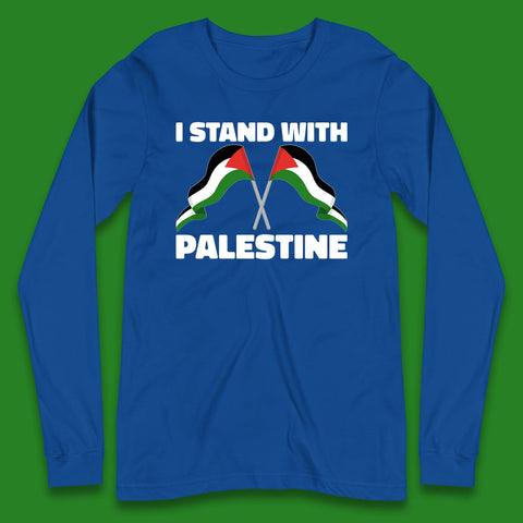 I Stand With Palestine Palestinian Flag Save Palestine Support Gaza Long Sleeve T Shirt