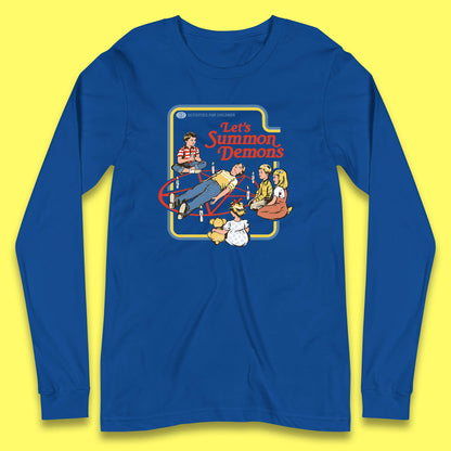 Let's Summon Demons Creepy Incantation Halloween Comic Funny Dark Humor Long Sleeve T Shirt