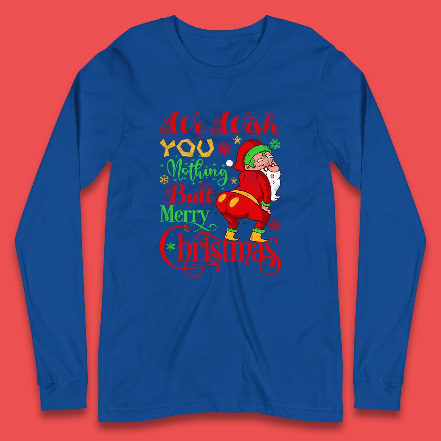 naughty santa christmas long sleeve t shirt