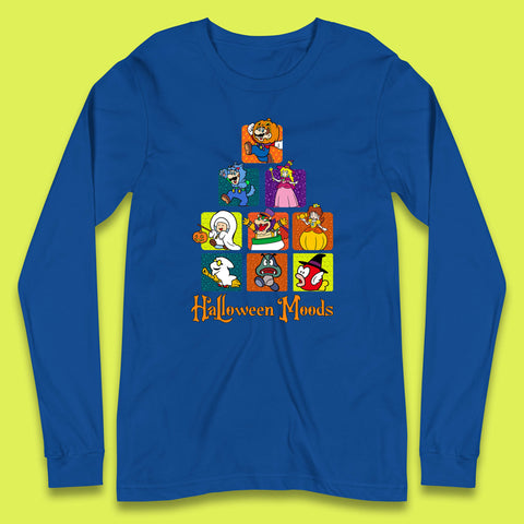 Super Mario Halloween Moods Nintendo Super Mario Game Characters Horror Halloween Spooky Mario Season Long Sleeve T Shirt
