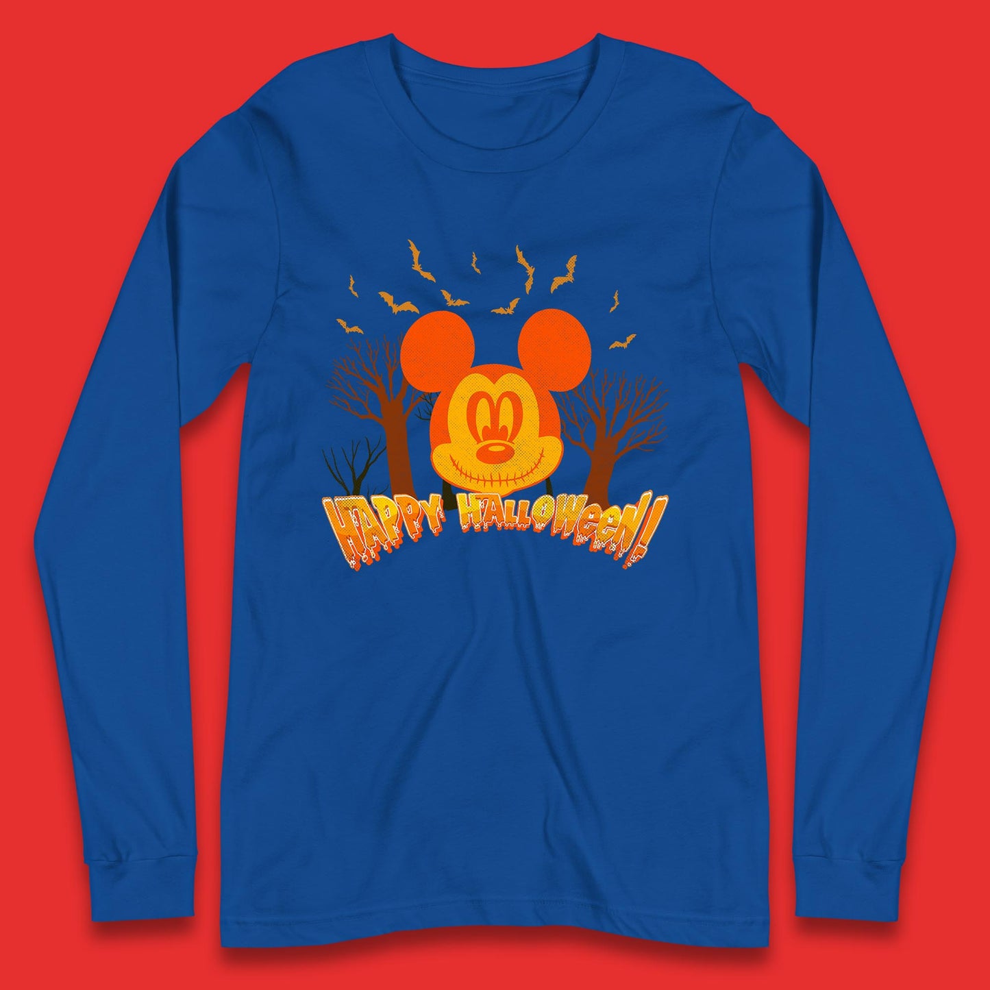 Happy Halloween Mickey Mouse Horror Scary Spooky Jack Face Halloween Disney Trip Long Sleeve T Shirt