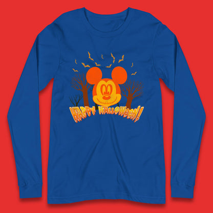 Happy Halloween Mickey Mouse Horror Scary Spooky Jack Face Halloween Disney Trip Long Sleeve T Shirt