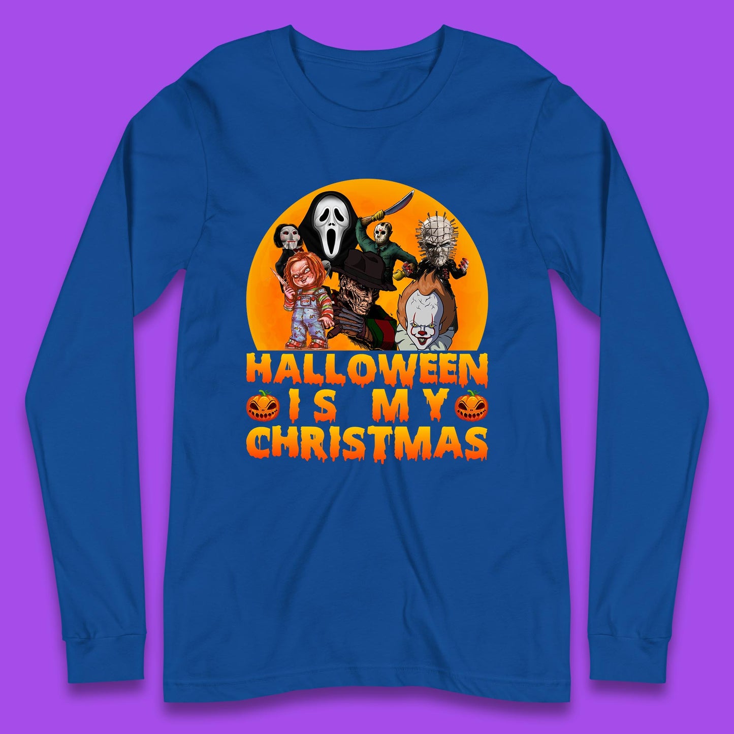 iconic horror movie characters long sleeve t shirt