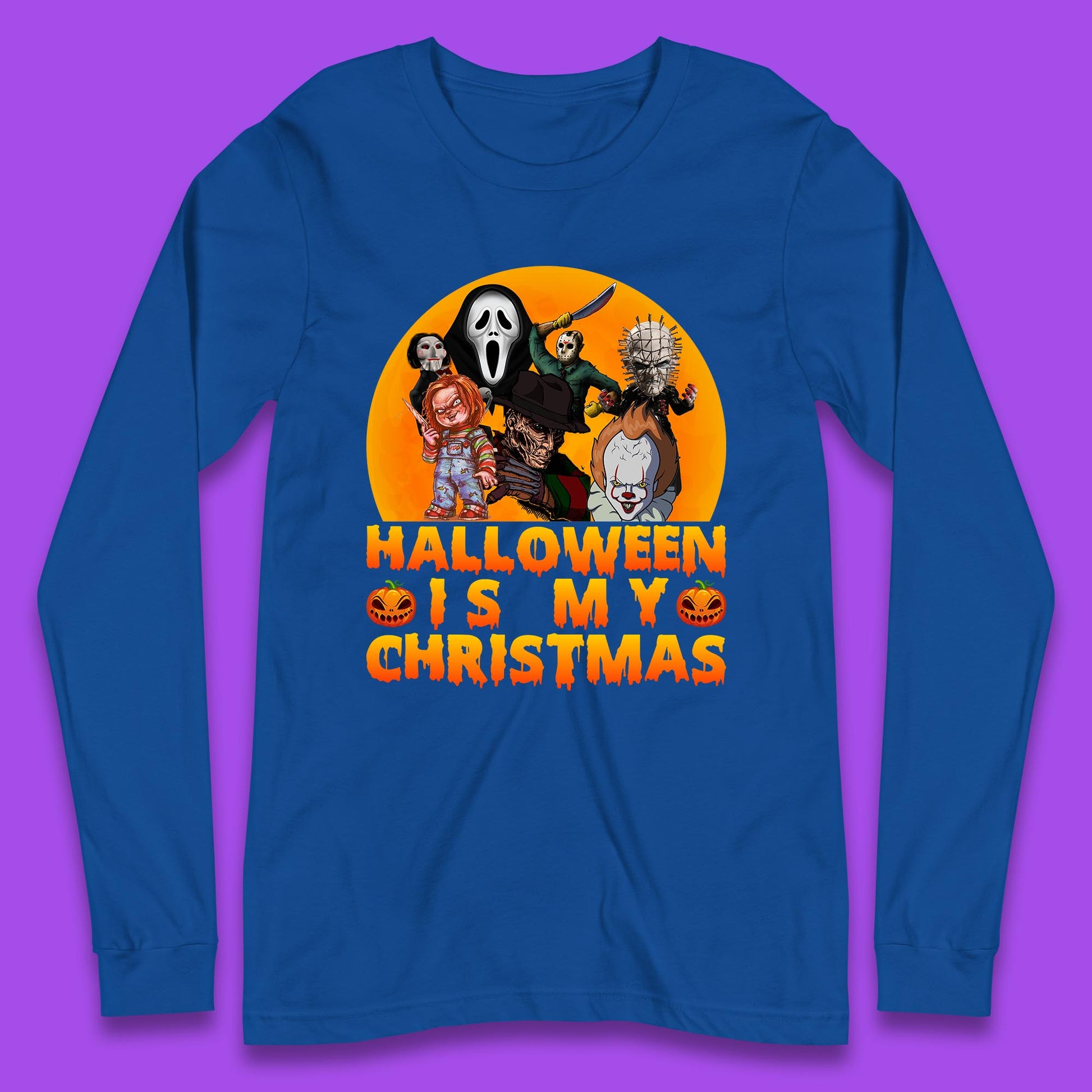 iconic horror movie characters long sleeve t shirt