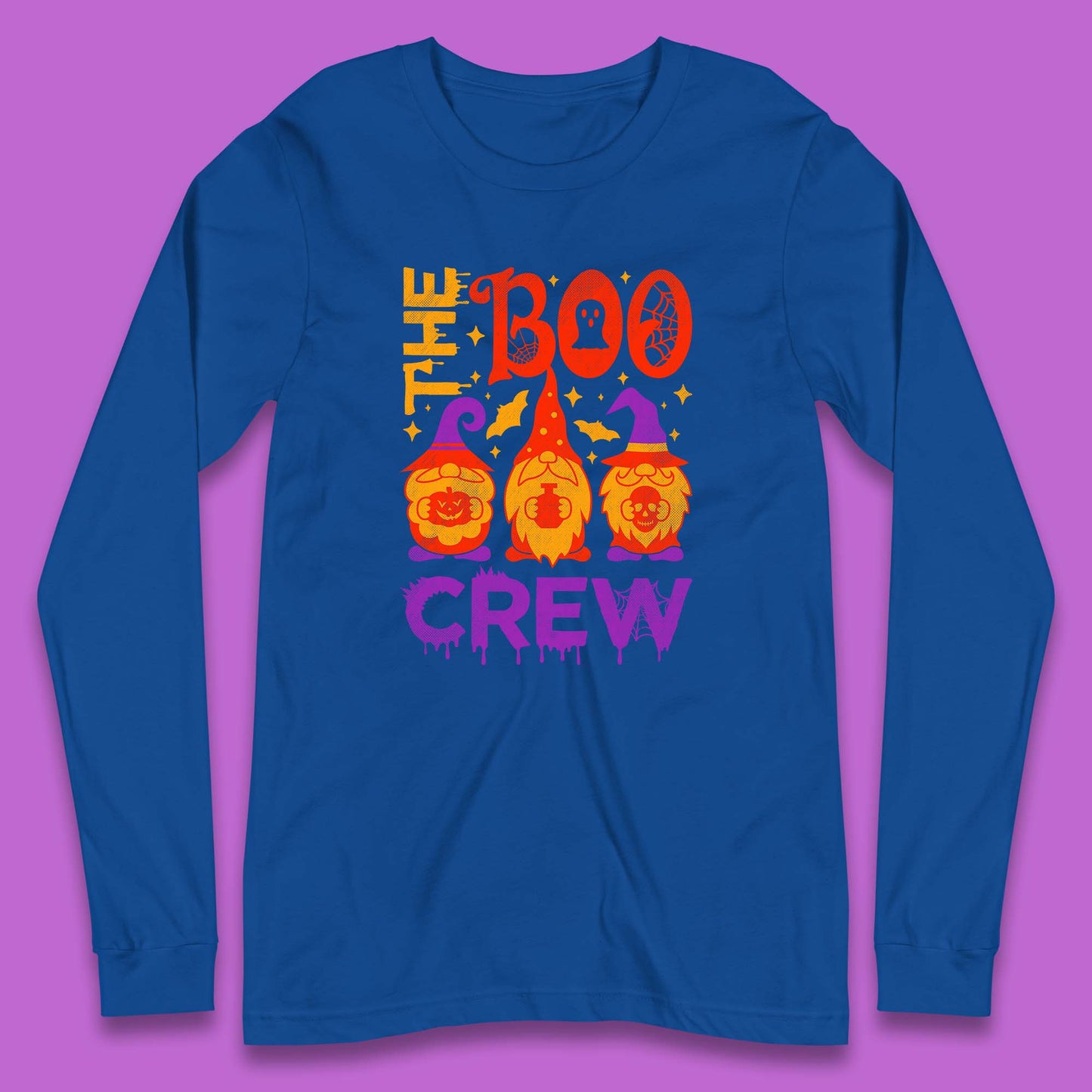 The Boo Crew Halloween Gnomes Squad Horror Scary Spooky Matching Costume Long Sleeve T Shirt