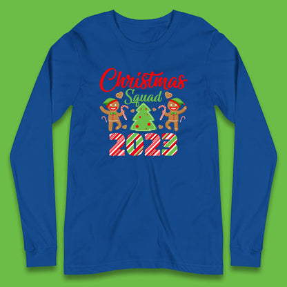 Christmas Squad 2023 Christmas Tree Xmas Gingerbread Man with Candy Cane Long Sleeve T Shirt