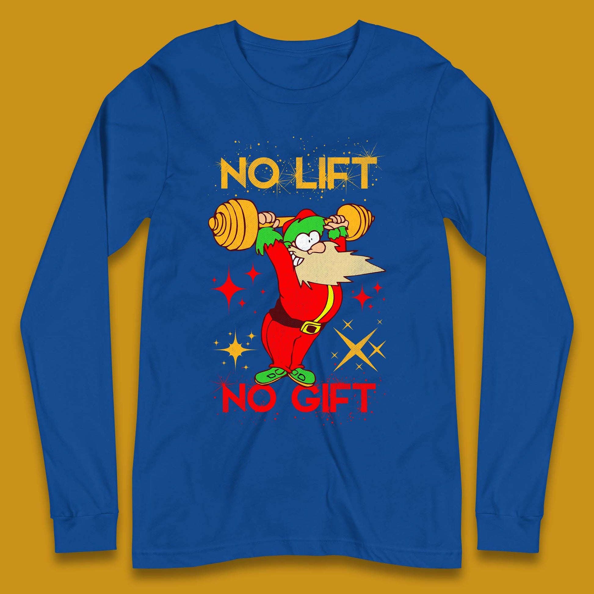 santa workout christmas long sleeve t shirt