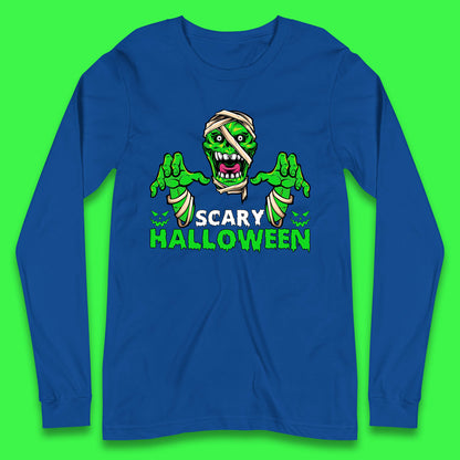 Scary Halloween Skull Zombie Mummy Horror Monster Zombie Hands Scary Vibes Long Sleeve T Shirt