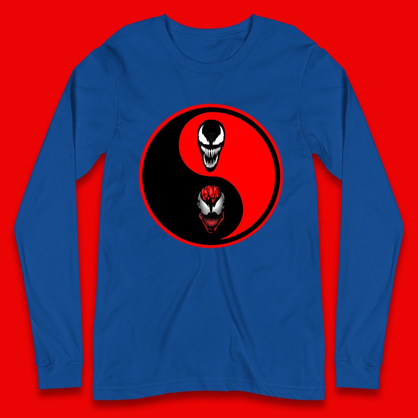 Marvel Comics Carnage And Venom Fictional Movie Character Anime Yin Yang Spoof Long Sleeve T Shirt