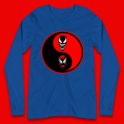 Marvel Comics Carnage And Venom Fictional Movie Character Anime Yin Yang Spoof Long Sleeve T Shirt