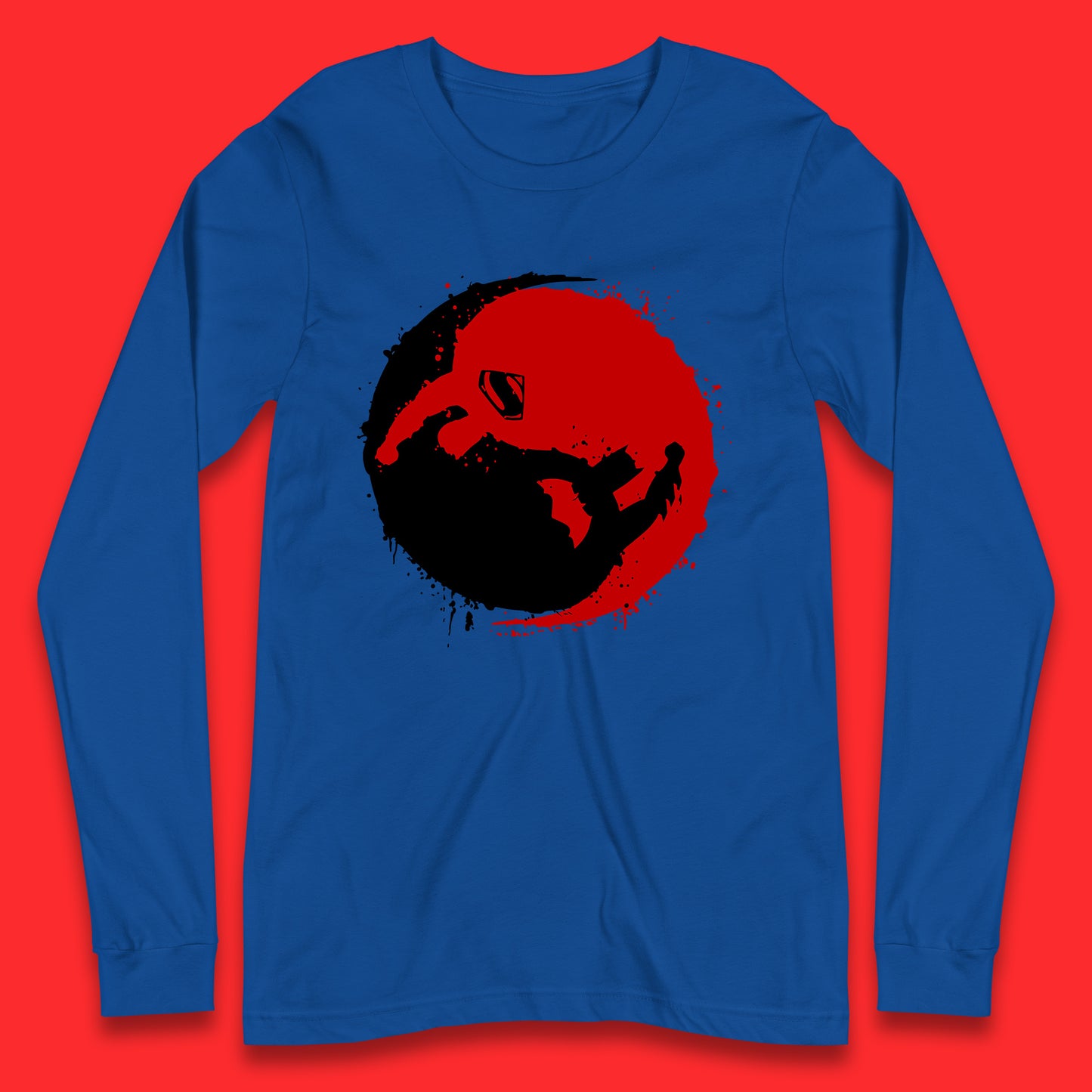 Dc Comics American Superheros Superman And Batman Fictional Movie Character Anime Yin Yang Spoof Long Sleeve T Shirt