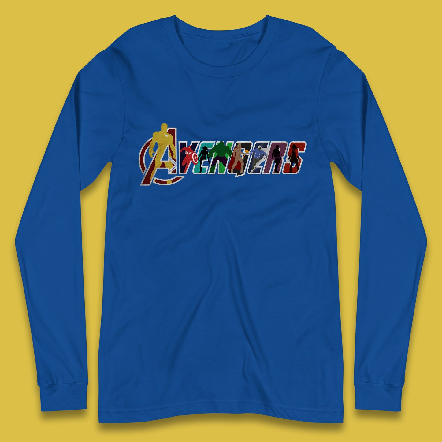 Marvel Avengers Super Heroes Movie Characters Spider Man, Hulk, Iron Man, Thor, Captain America Avengers Group Long Sleeve T Shirt