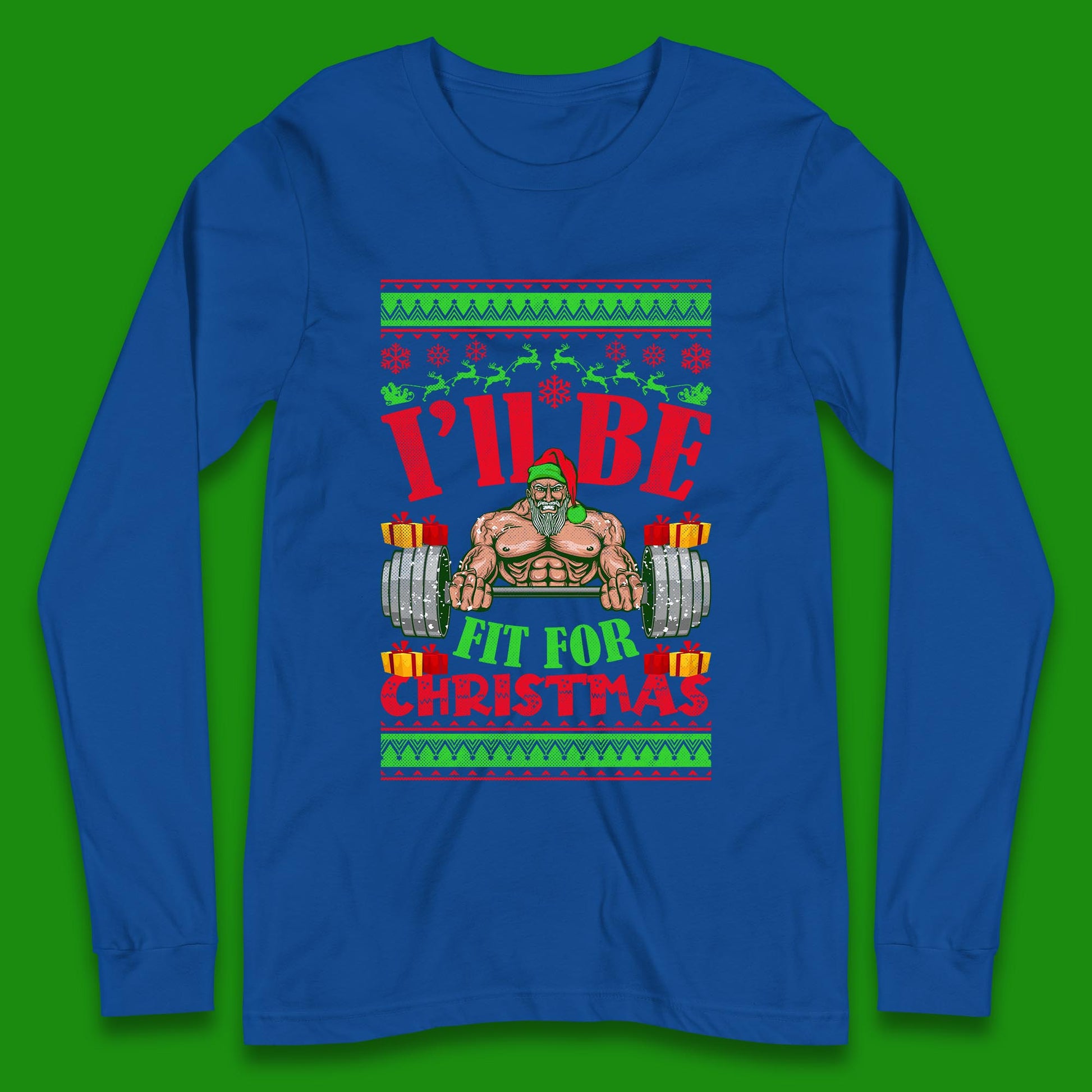 christmas gym long sleeve t shirt