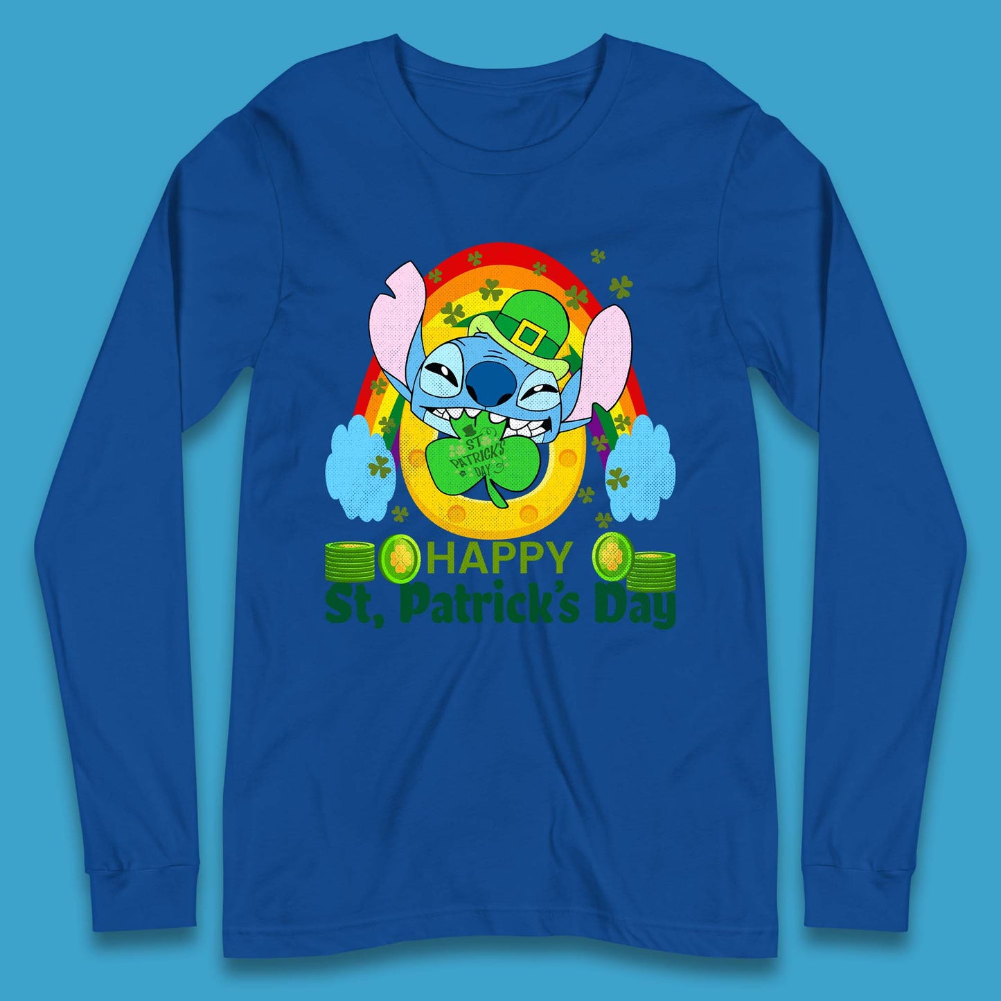 St. Patrick's Day Stitch Long Sleeve T-Shirt
