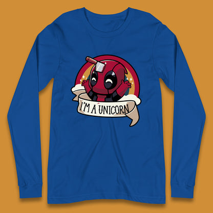 I'm A Unicorn Funny Deadpool Rainbow Colors Marvel Avengers Superhero Fictional Character Long Sleeve T Shirt