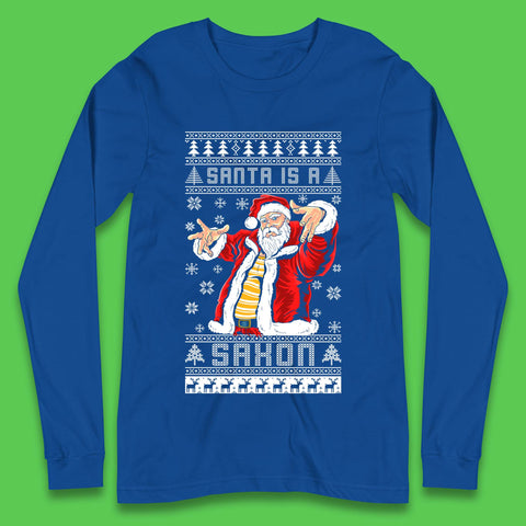 Santa is A Saxon Christmas Long Sleeve T-Shirt