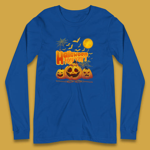 Happy Halloween Jack-o-lantern Horror Scary Monster Pumpkins Long Sleeve T Shirt