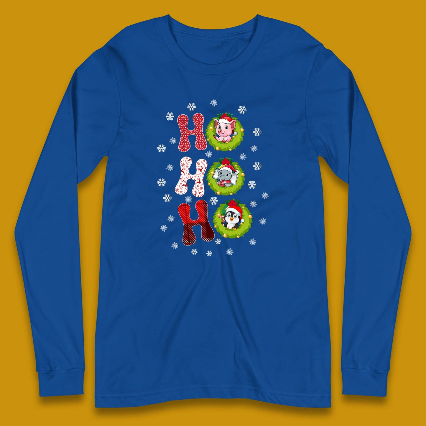 ho ho ho christmas animals long sleeve t shirt