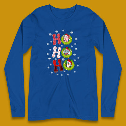 ho ho ho christmas animals long sleeve t shirt