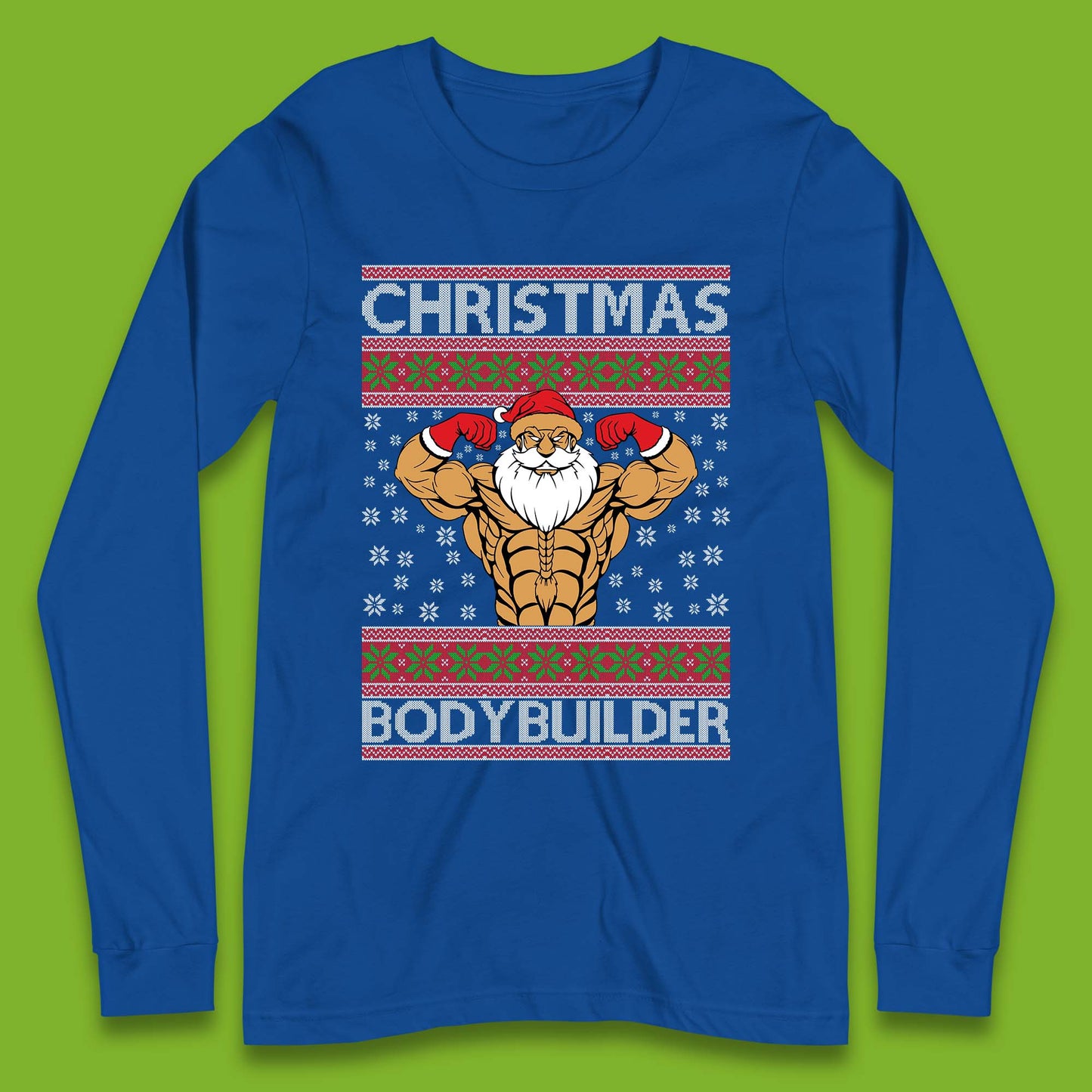 Ugly Christmas Bodybuilder Long Sleeve T-Shirt