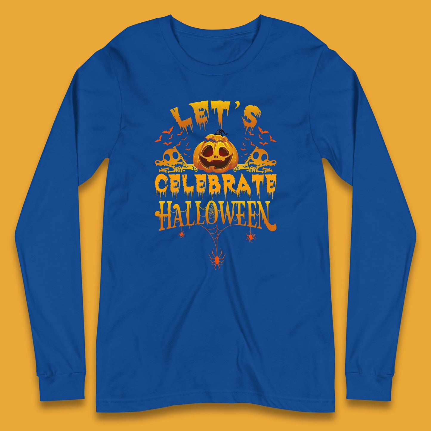 Let's Celebrate Halloween Horror Evil Pumpkin Scary Spooky Long Sleeve T Shirt