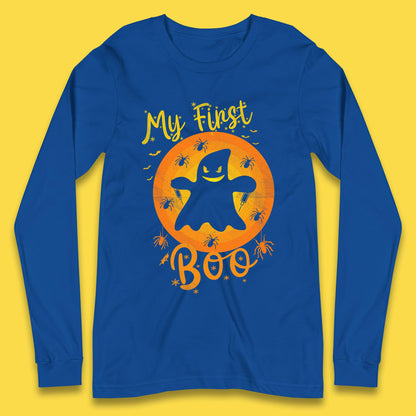 My First Boo Halloween Funny Boo Ghost Horror Scary Creepy Season Long Sleeve T Shirt