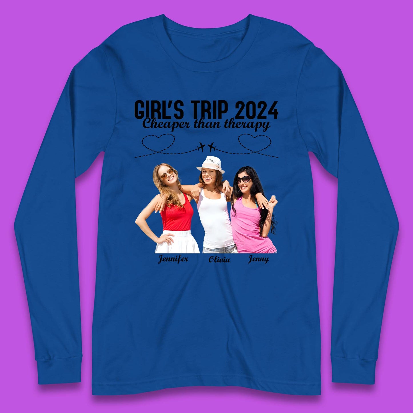 Personalised Girl's Trip Long Sleeve T-Shirt