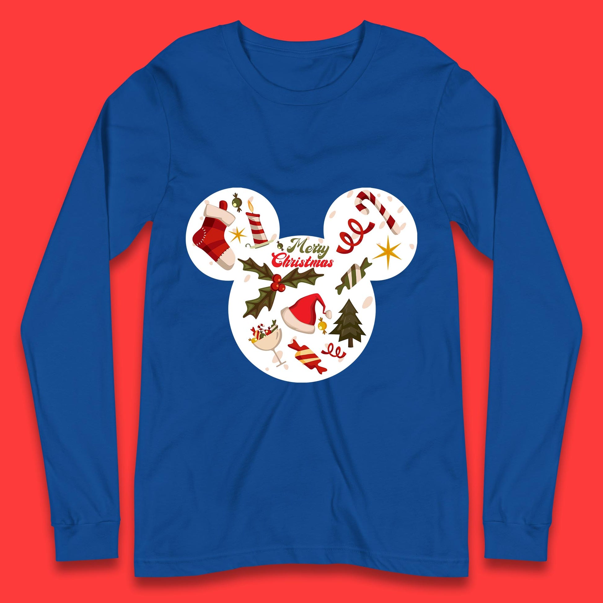 mickey mouse christmas long sleeve shirt