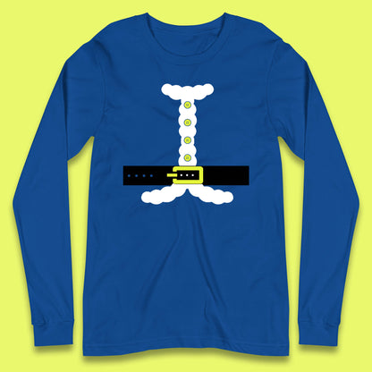 christmas santa claus costume long sleeves t shirt