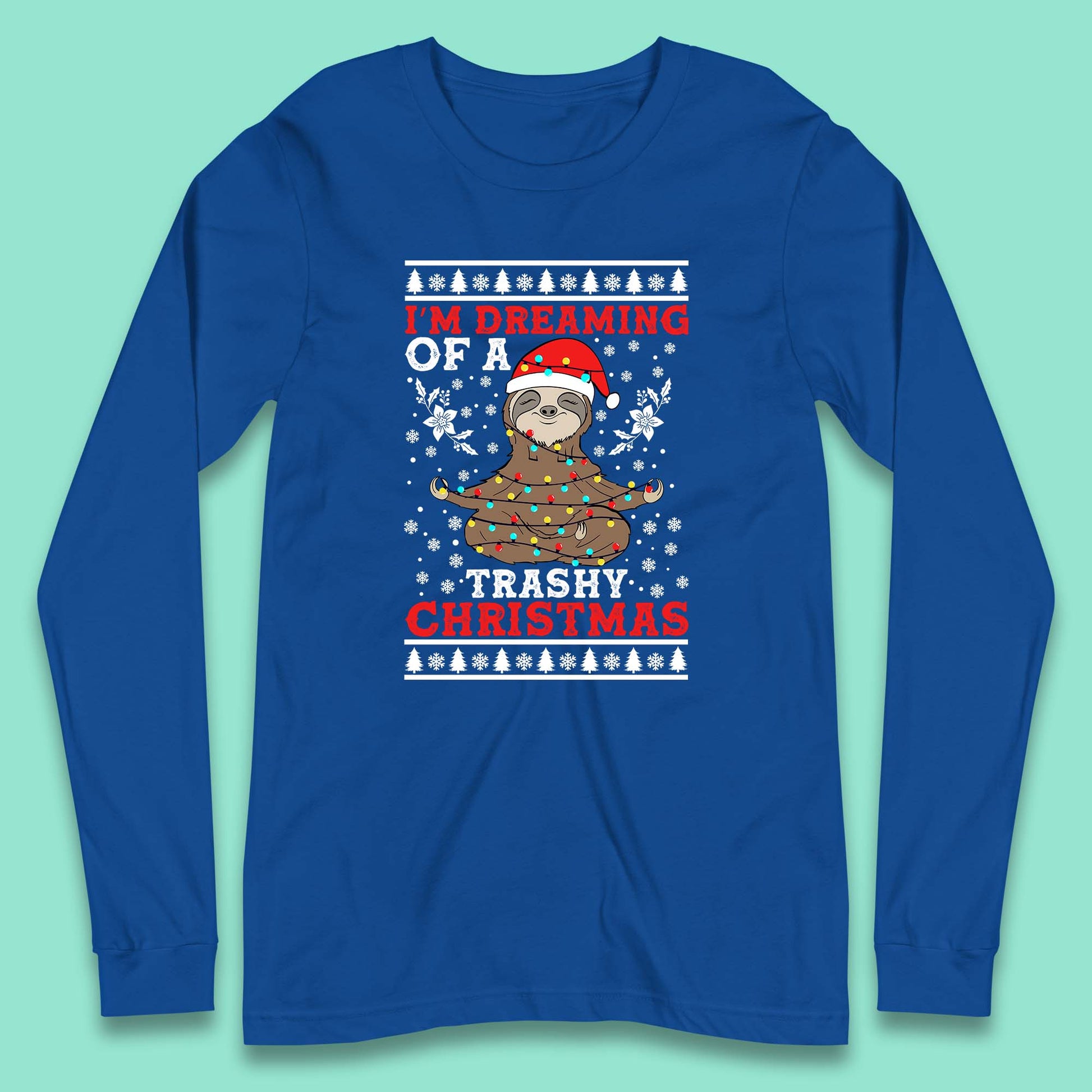 christmas sloth long sleeve t shirt