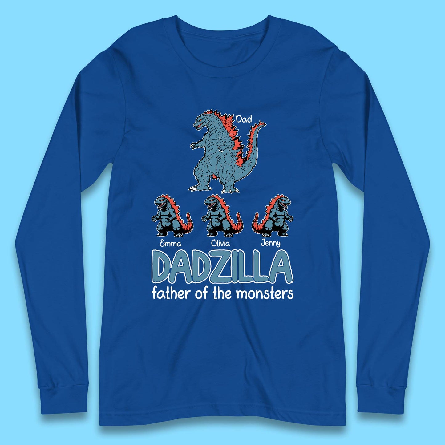 Personalised Dadzilla Long Sleeve T-Shirt