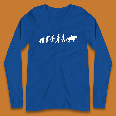 Horse Riding Evolution Equestrian Horse Racing Jockey Long Sleeve T Shirt