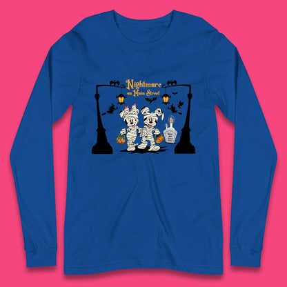Nightmare On Main Street Disney Halloween Mickey Minnie Mouse Mummy Disneyland Trip Long Sleeve T Shirt