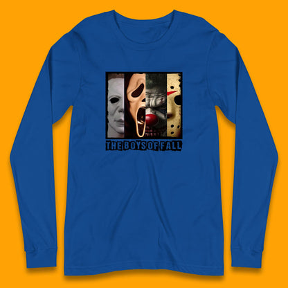 The Boys Of Fall Halloween Horror Movie Characters Friends Halloween Villians Serial Killers Long Sleeve T Shirt