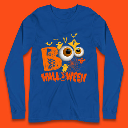 Halloween Spooky Boo Eye Balls Funny Halloween Boo Ghost Spooky Season Long Sleeve T Shirt