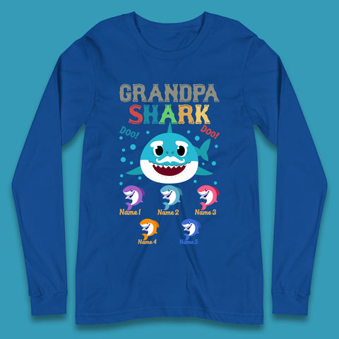 Personalised Grandpa Shark Long Sleeve T-Shirt