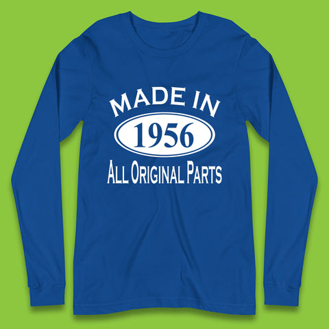Made In 1956 All Original Parts Vintage Retro 67th Birthday Funny 67 Years Old Birthday Gift Long Sleeve T Shirt